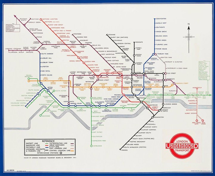 Harry Beck Undeground Tube Map
